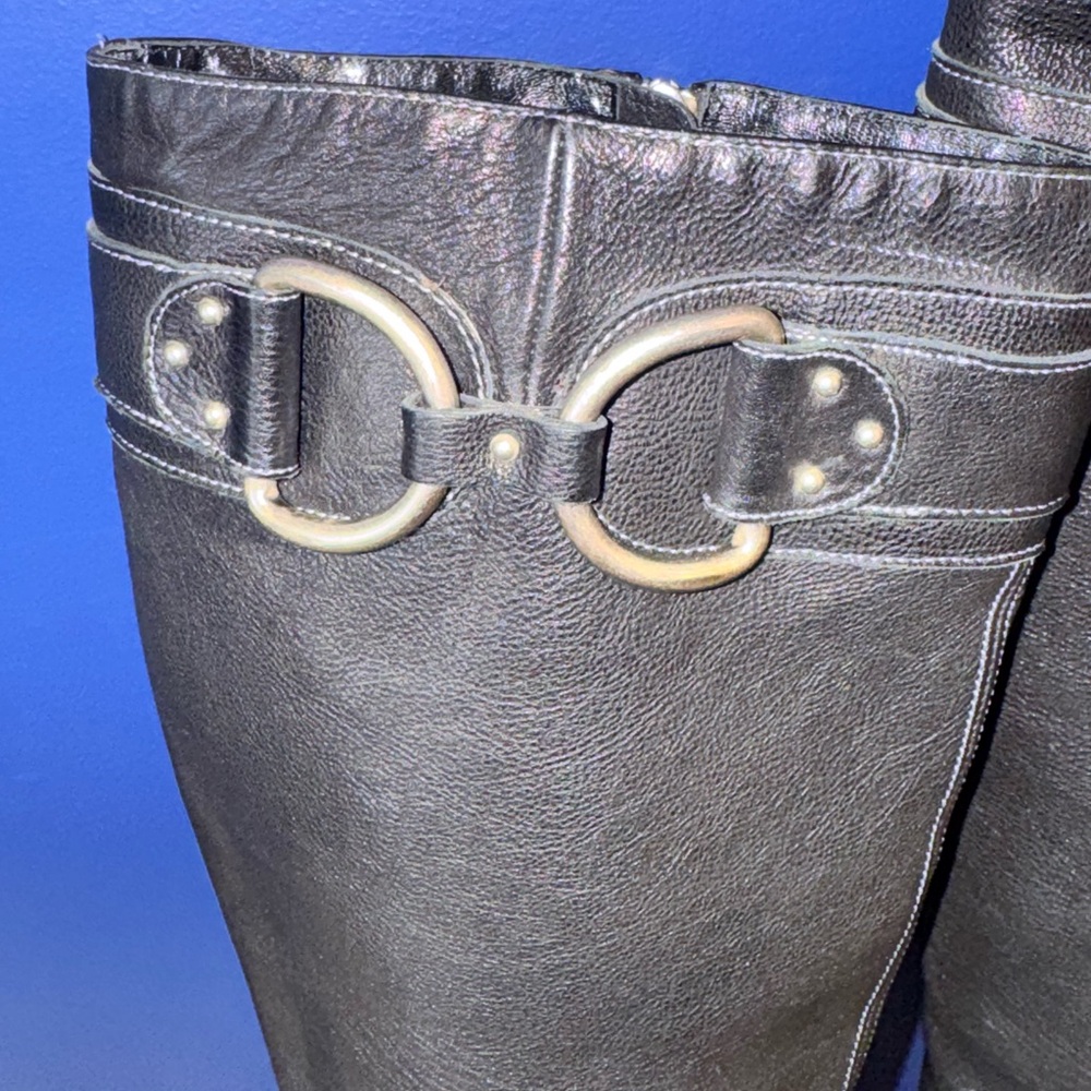 Bally Y2K Black Leather Knee High Boots | Pointed Toe | 3” Heel | EU 36.5 - Picture 6 of 15